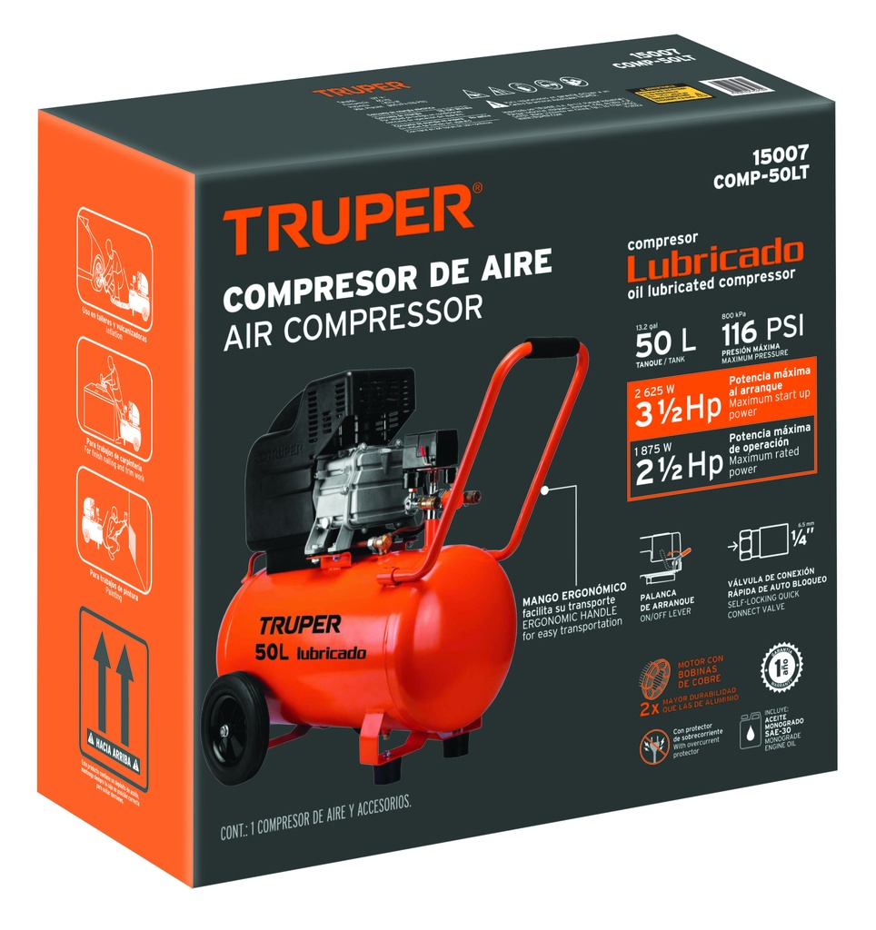 [T101937] Caja de empaque de repuesto para COMP-50LT, Truper