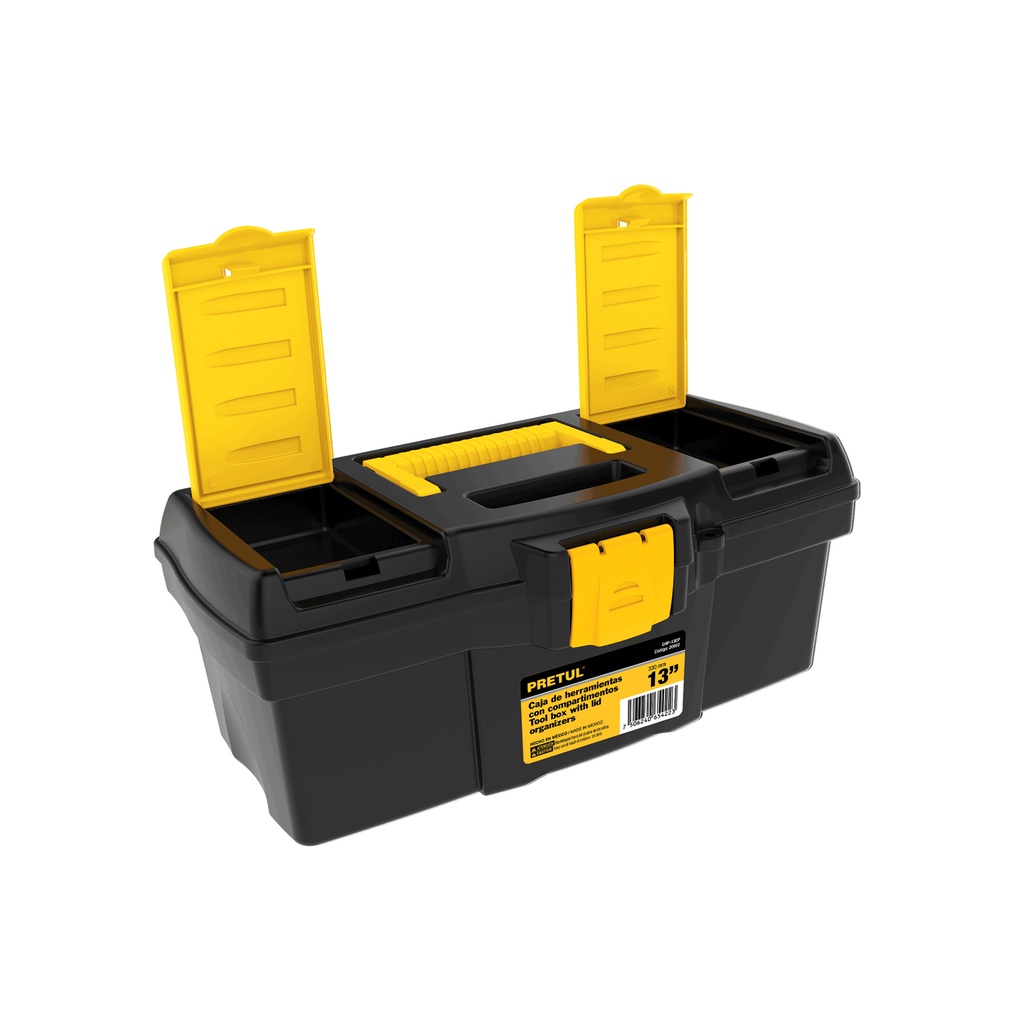 Caja para herramienta de 13' con compartimentos, Pretul