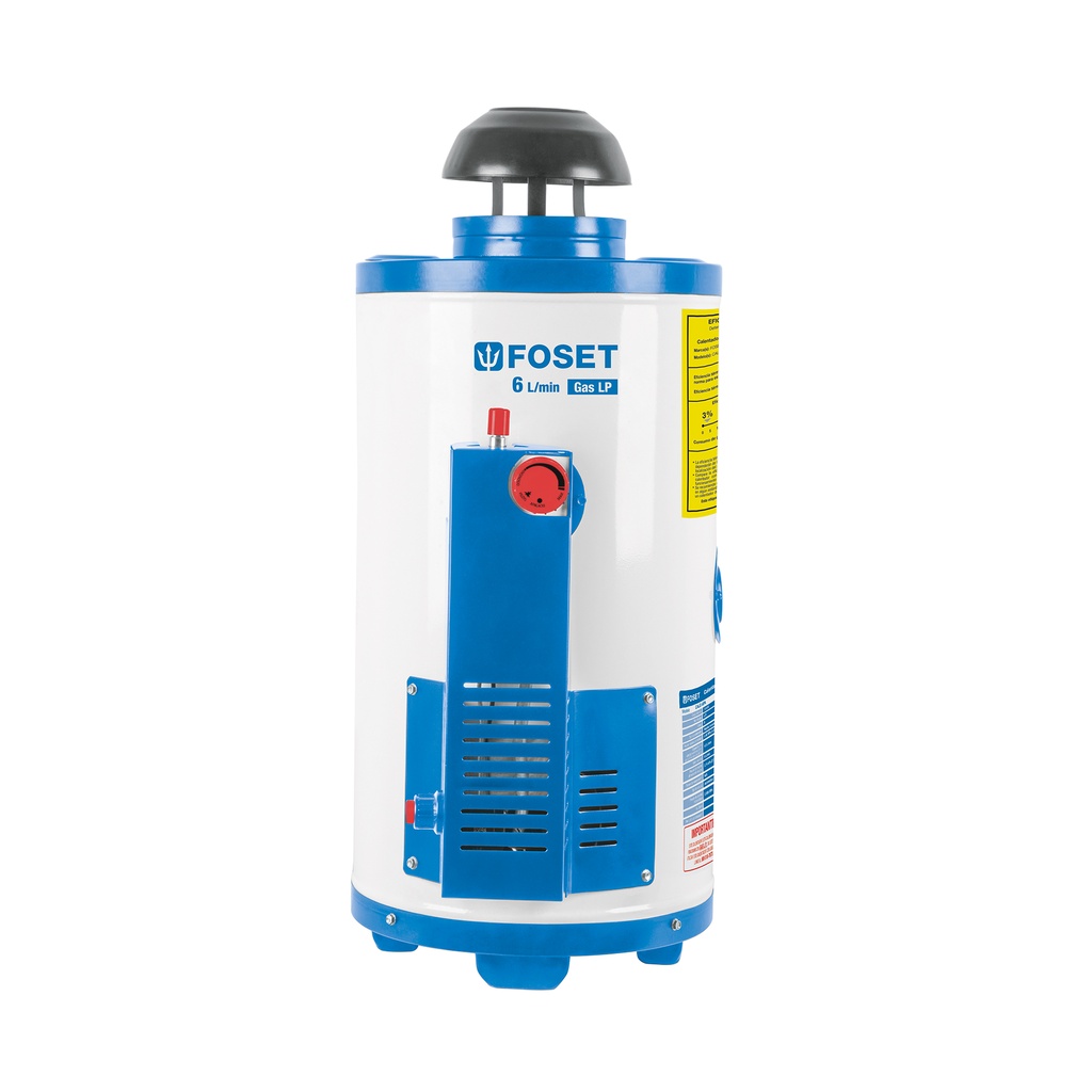 Calentador de paso 6L 1 servicio gas L.P. piezo eléct., Fose