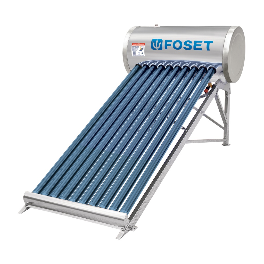 Calentador solar de agua de 10 tubos 130 L, 3 personas