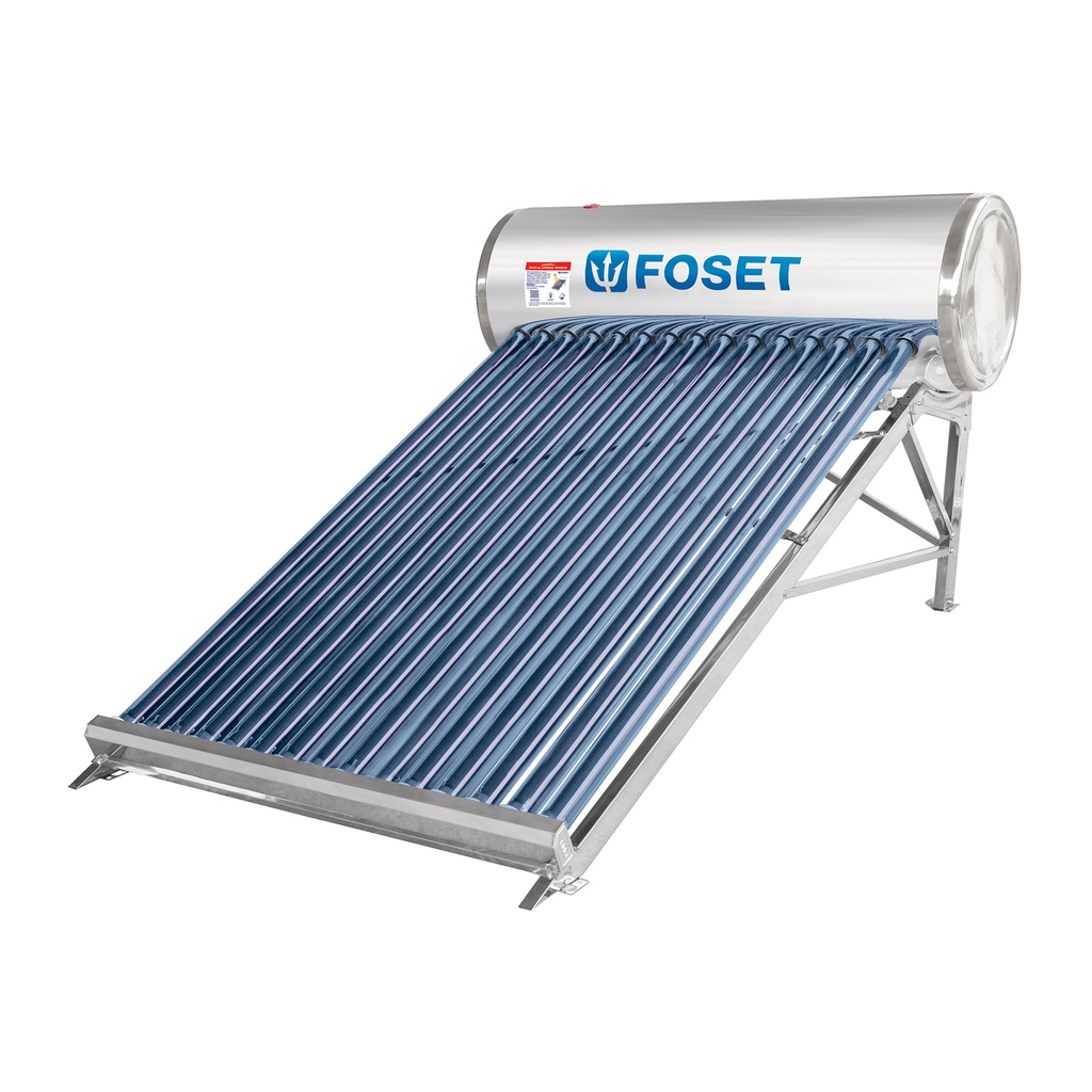 Calentador solar de agua de 15 tubos 180 L, 5 personas