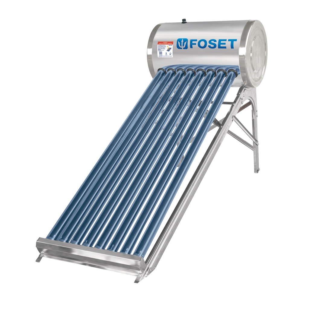 Calentador solar de agua de 8 tubos 92 L, 2 personas, Foset - Pag 508