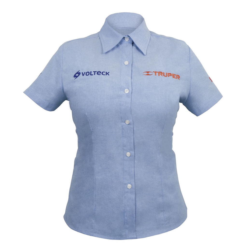 Camisa azul para dama, manga corta talla XG, Truper