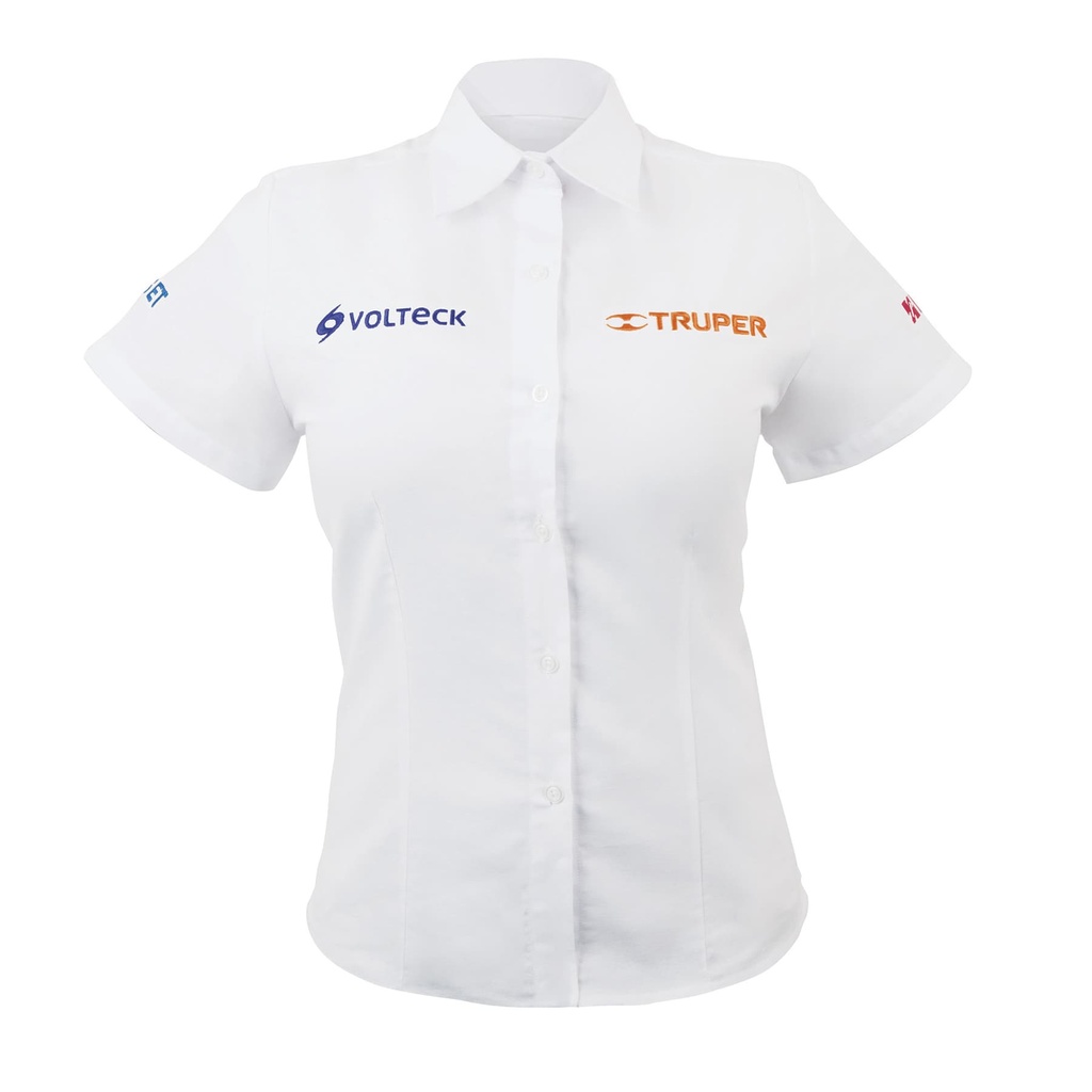 [T62101] Camisa blanca para dama, manga corta talla CH, Truper
