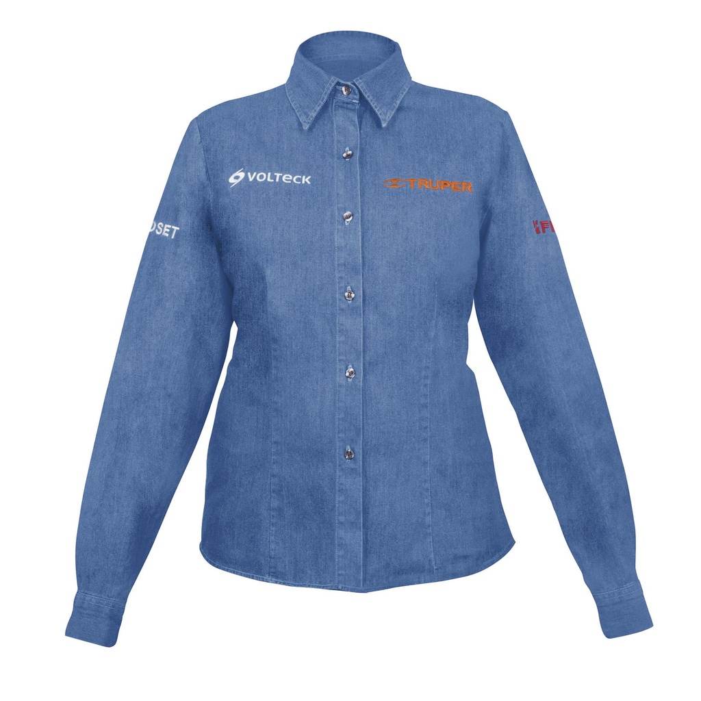 [T62110] Camisa de mezclilla para dama, manga larga XXG, Truper