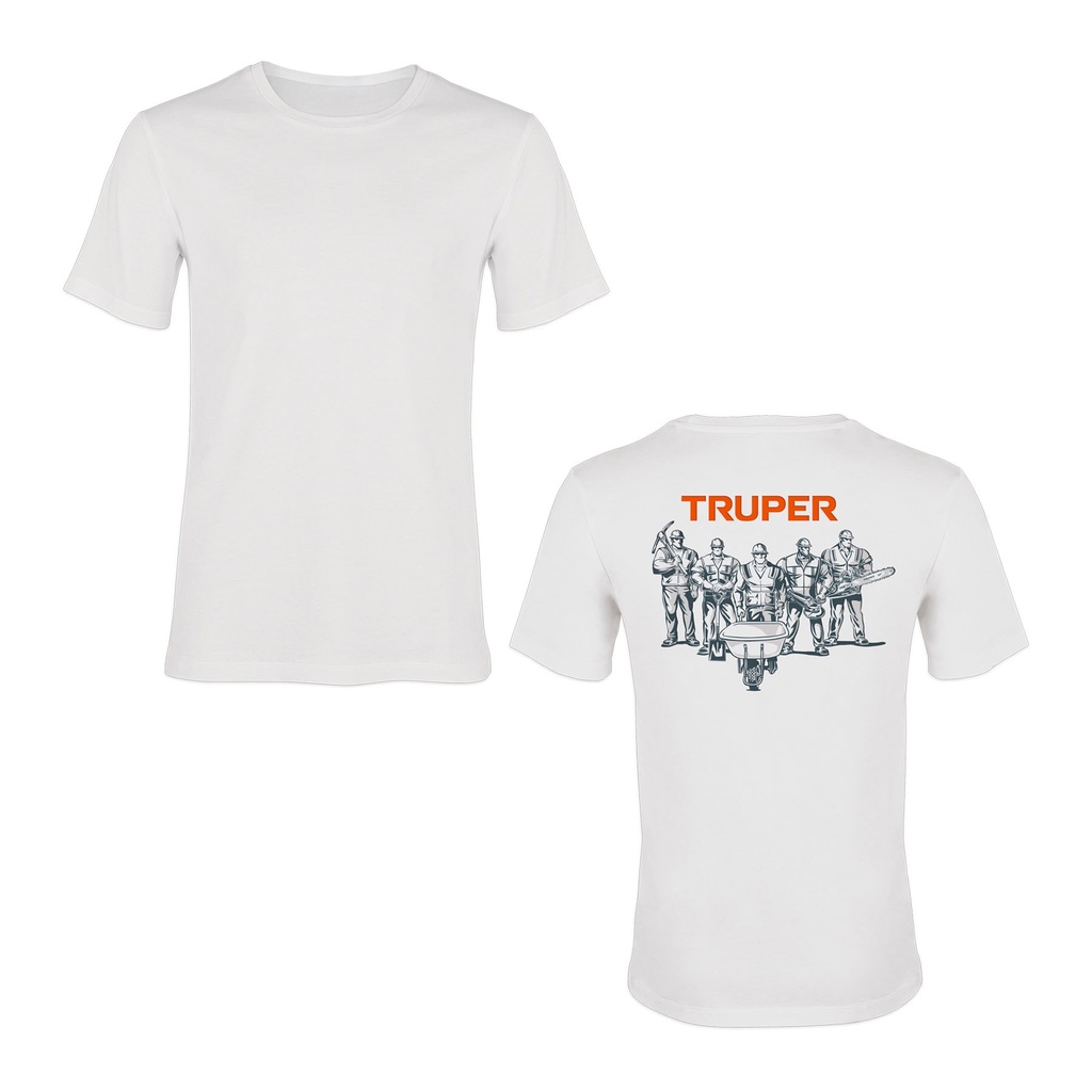 Camiseta blanca estampada 100% algodón, talla 42, Truper - Pag 607