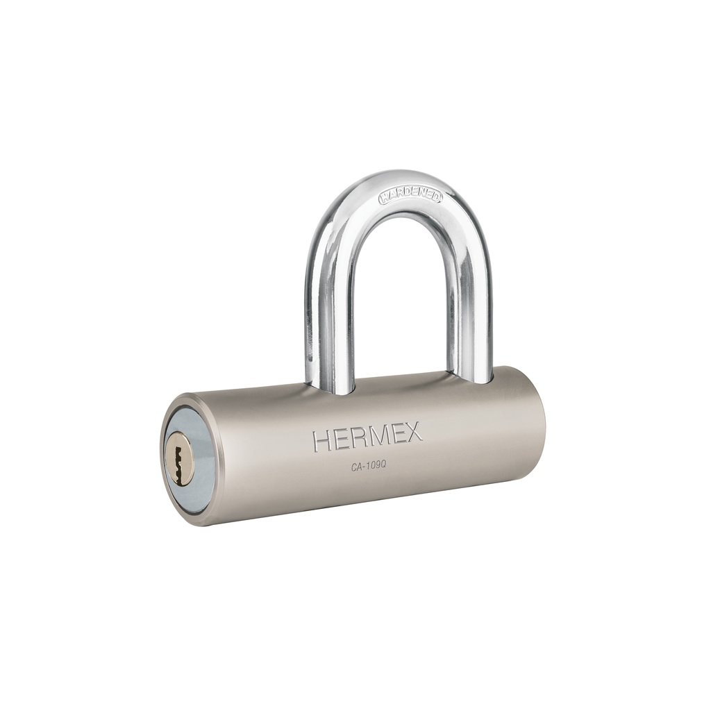 Candado de acero, 109mm, gancho corto, llave de puntos - Pag 585