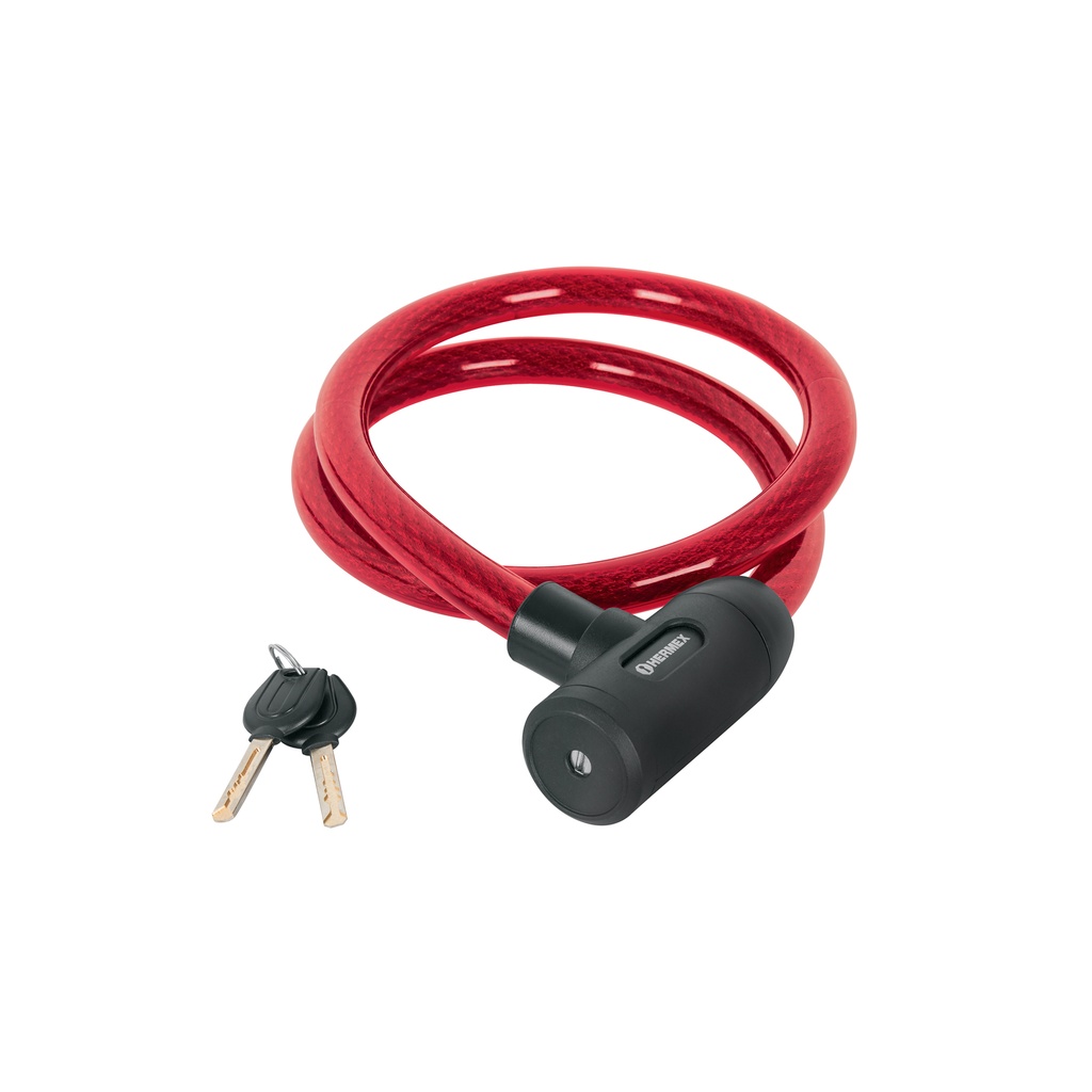 Candado de cable con llave, 20 mm X 1.20 m, Hermex - Pag 586