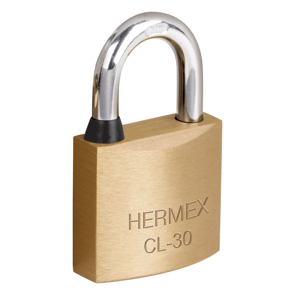 Candado de latón 30 mm gancho corto en blíster, Hermex - Pag 582