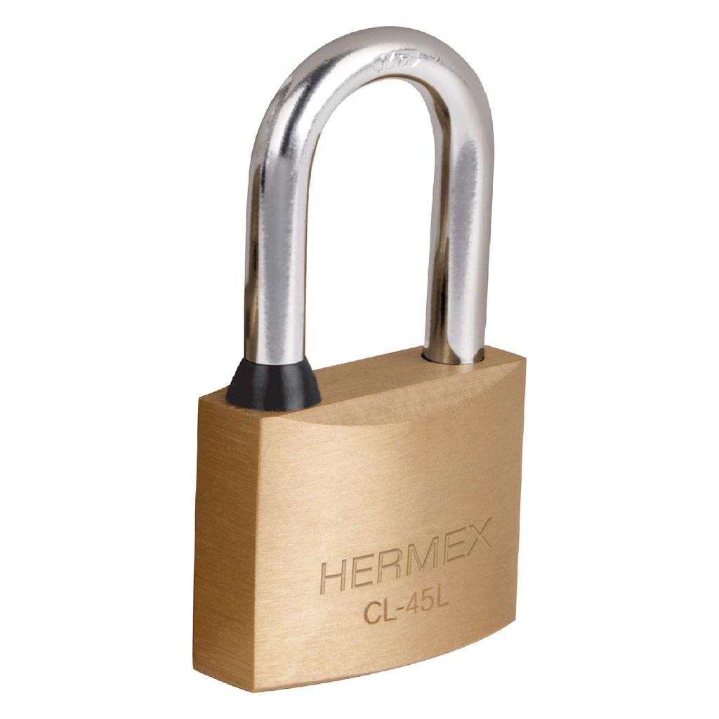 Candado de latón 45 mm gancho largo en blíster, Hermex - Pag 582