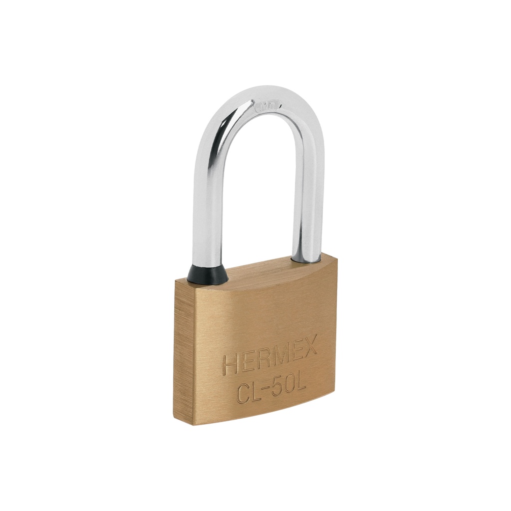 Candado de latón 50 mm gancho largo en blíster, Hermex - Pag 582