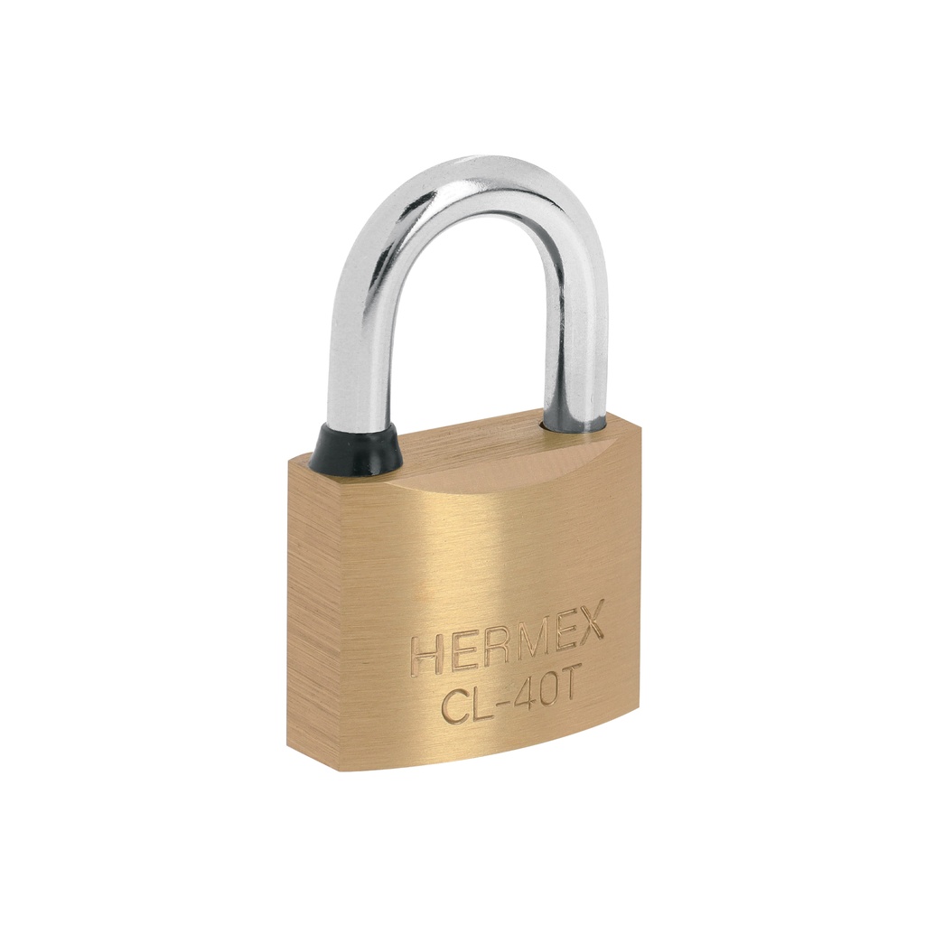Candado de latón, 40mm, gancho corto, llave tubular, blister