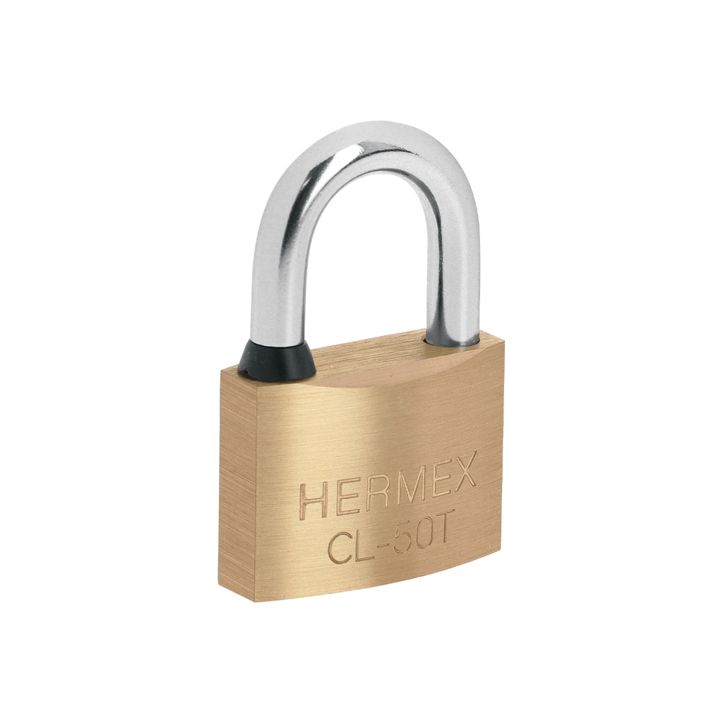 Candado de latón, 50mm, gancho corto, llave tubular, blister
