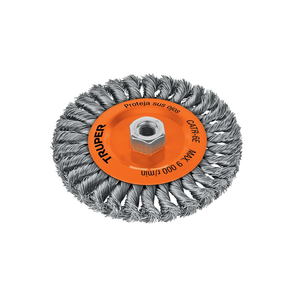 Carda circular 6' alambre trenzado, eje 5/8'-11, Truper - Pag 73