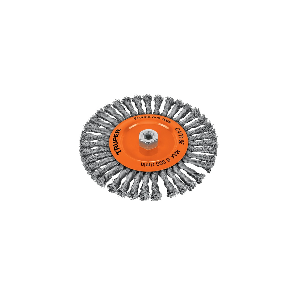 Carda circular 8' alambre trenzado, eje 5/8'-11, Truper - Pag 92