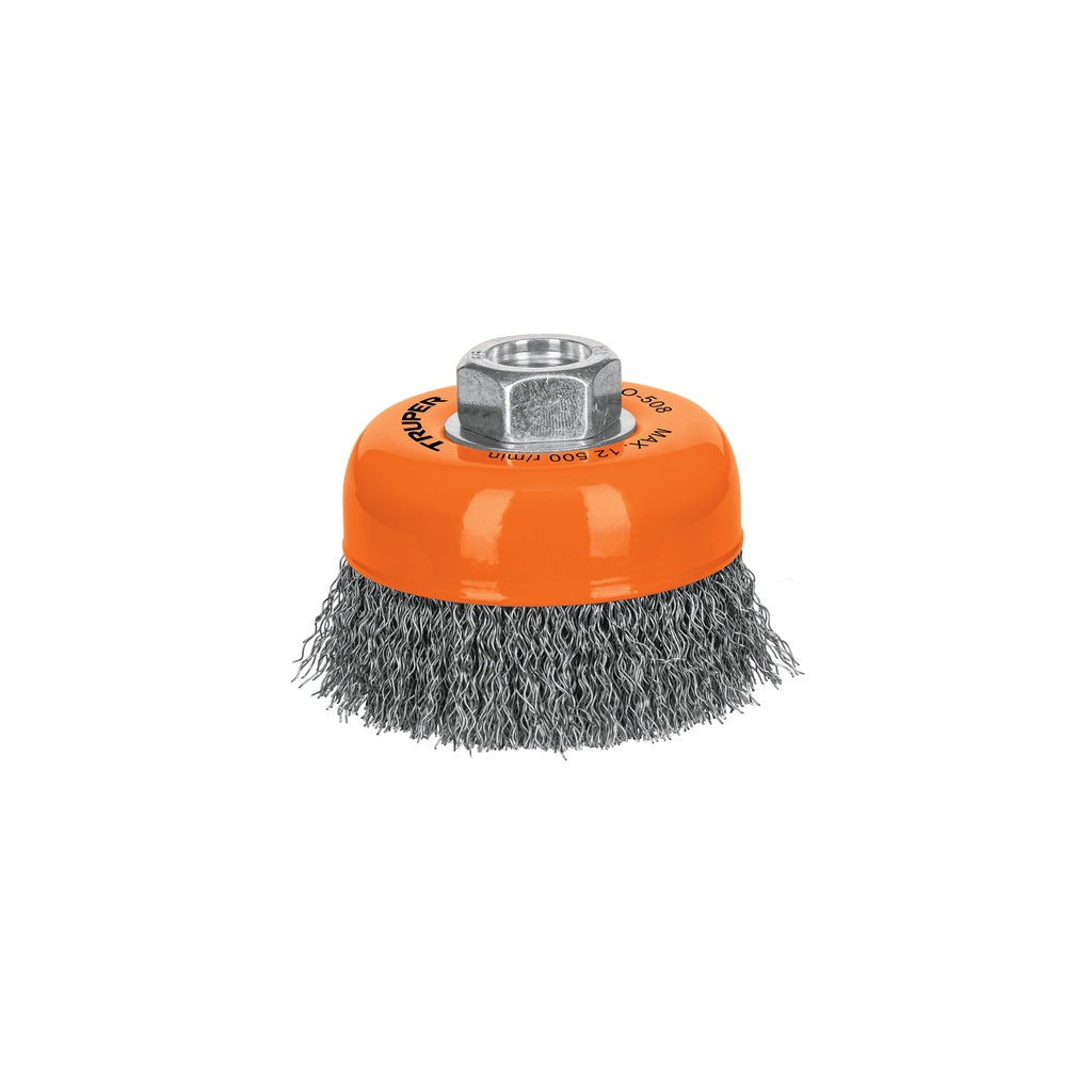 [T14182] Carda copa 3' alambre ondulado fino, eje 5/8'-11, Truper - Pag 73