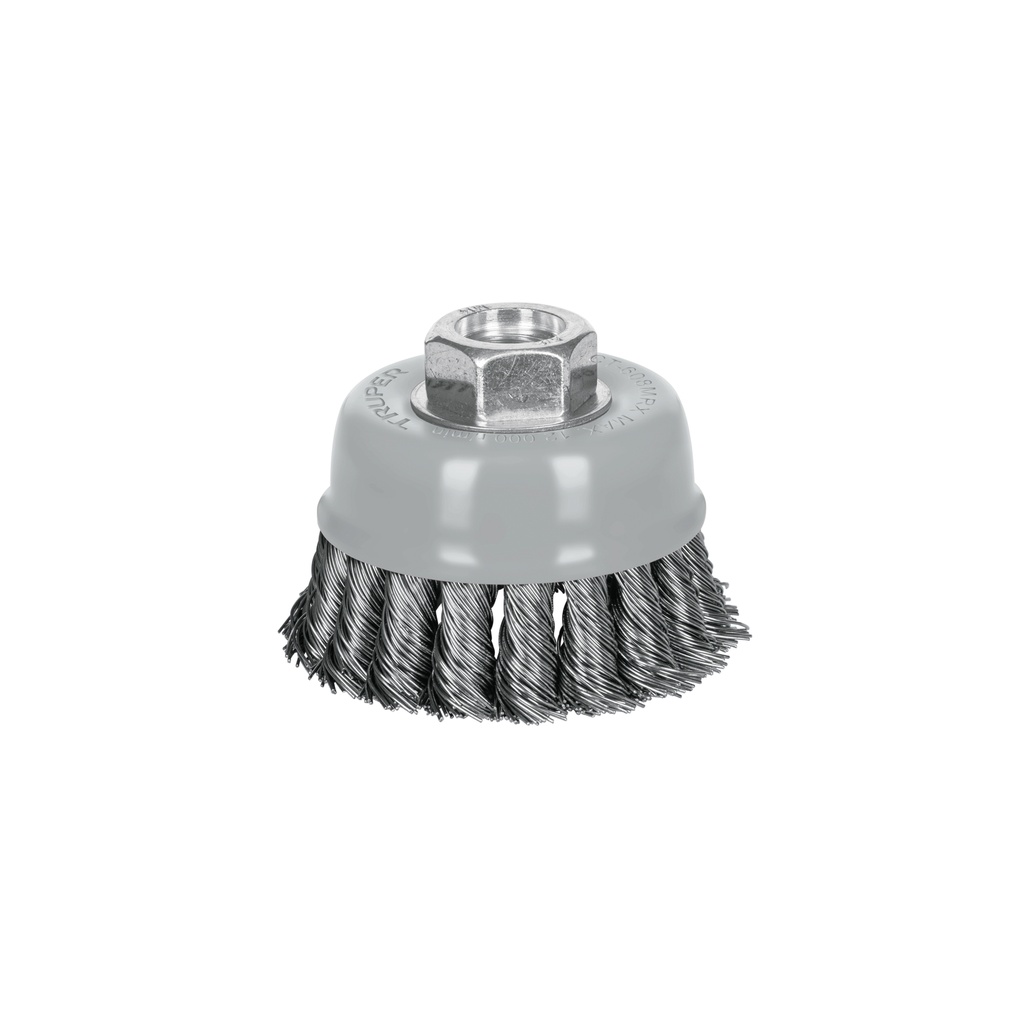 [T100854] Carda copa 3' alambre trenzado grueso, Multi-rosca, Truper