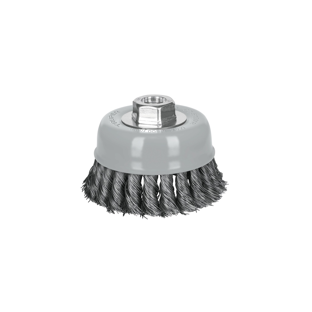 Carda copa 4' alambre trenzado fino, Multi-rosca, Truper