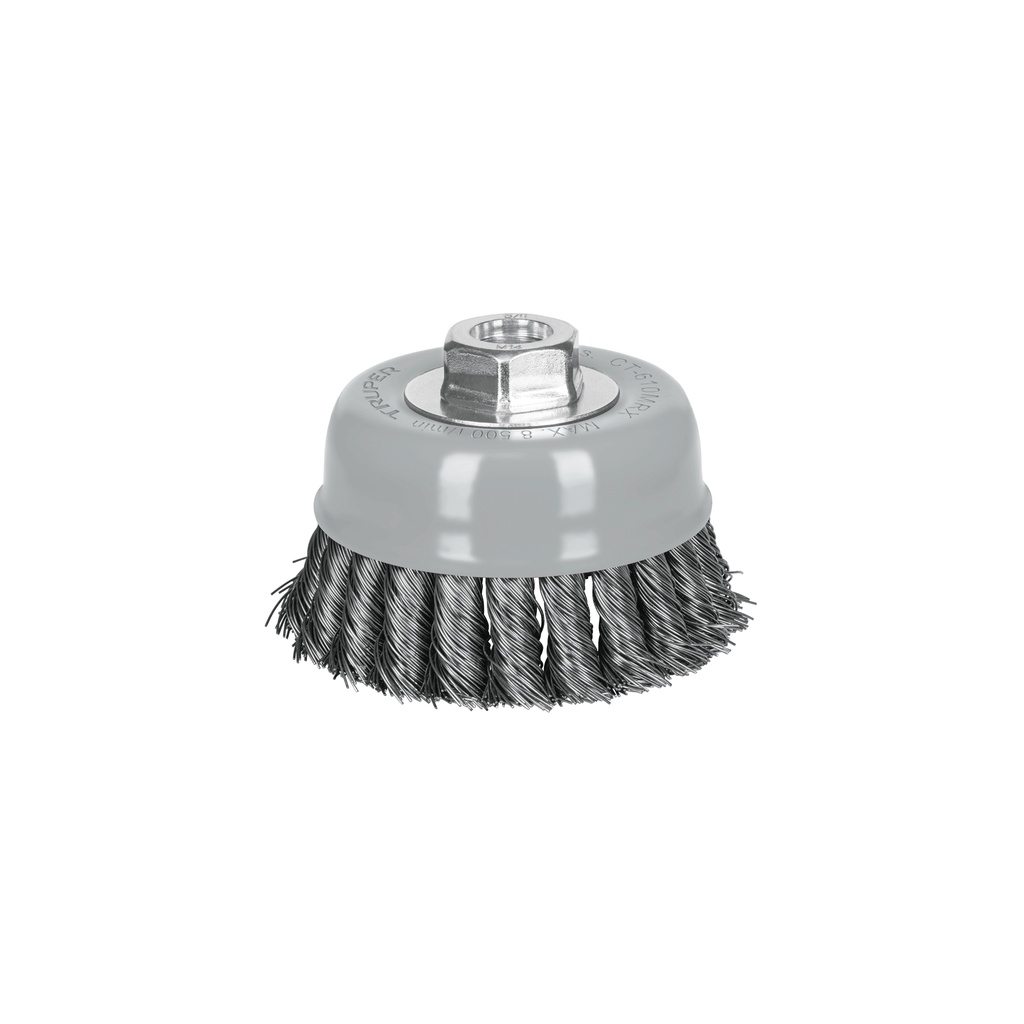 [T100855] Carda copa 4' alambre trenzado grueso, Multi-rosca, Truper