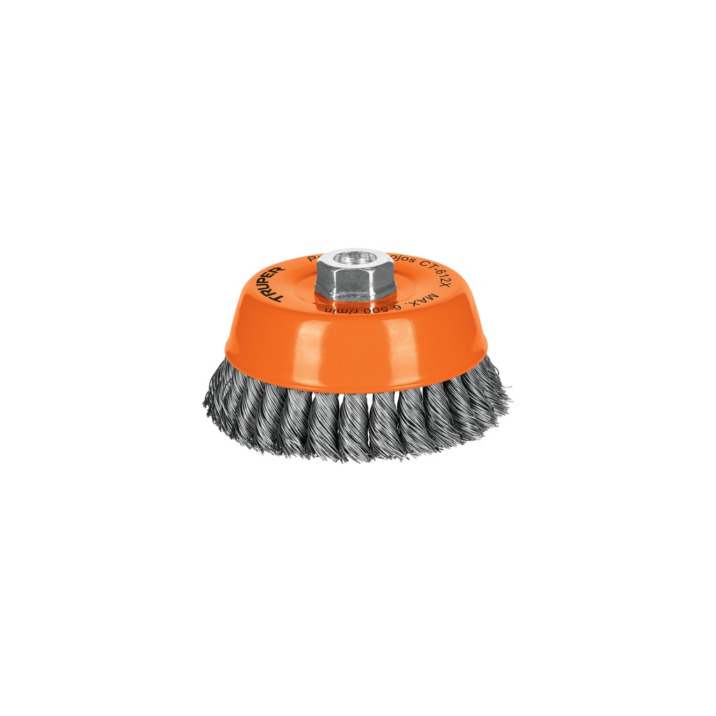 Carda copa 5' alambre trenzado grueso, eje 5/8'-11, Truper - Pag 90