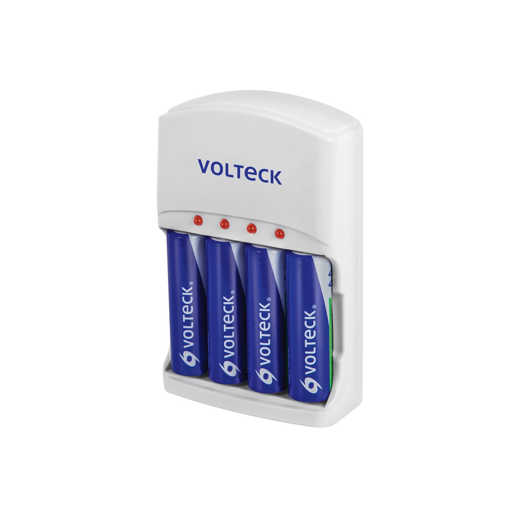 Cargador de pilas, AA, AAA y 9V, incluye 4 pilas AA, Volteck - Pag 428