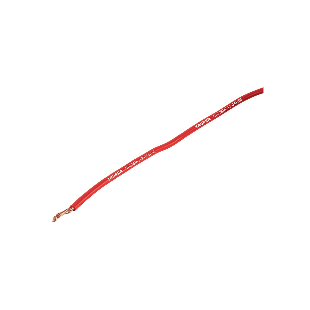 Carrete con 3.5 m de cable primario rojo calibre 12, Truper
