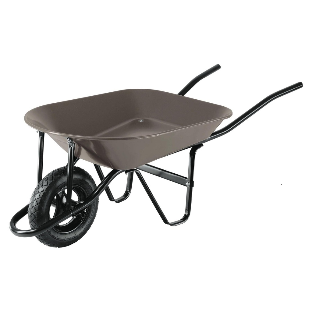 [T22647] Carretilla 4.5 ft3 gris Neumática, bastidor tubular, Pretul