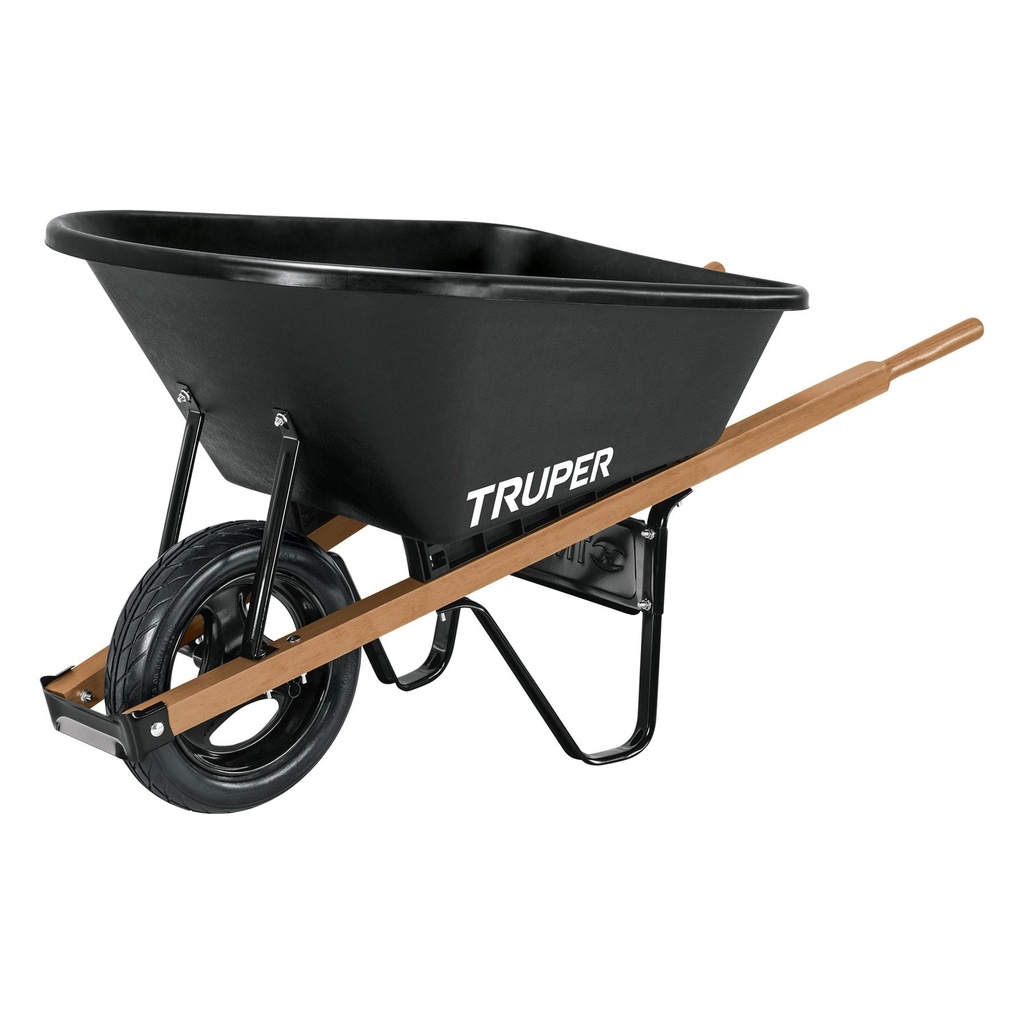 [T10911] Carretilla concha plástica 6 ft3 Imponchable b/madera,Truper