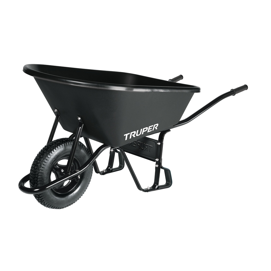Carretilla concha plástica 6 ft3 Neumática, bastidor tubular