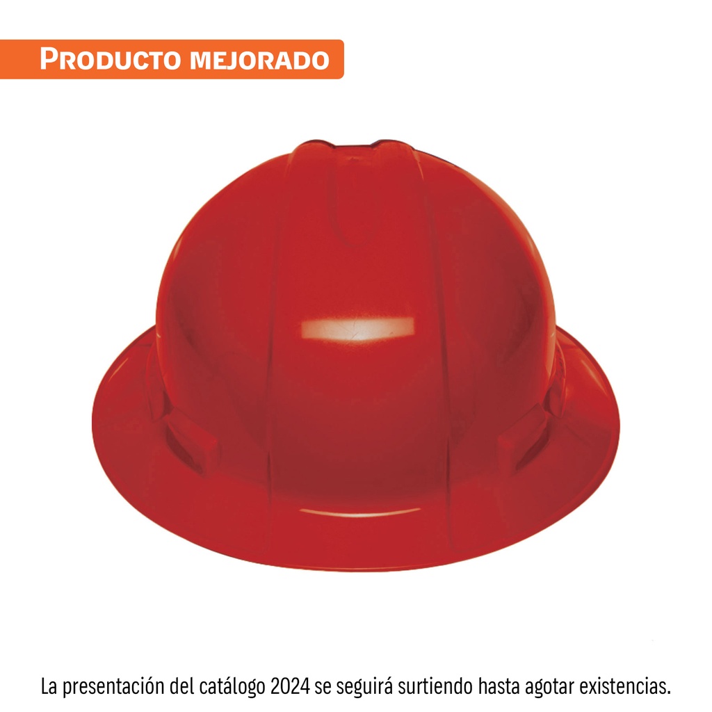 Casco de seguridad ala ancha, rojo, Truper
