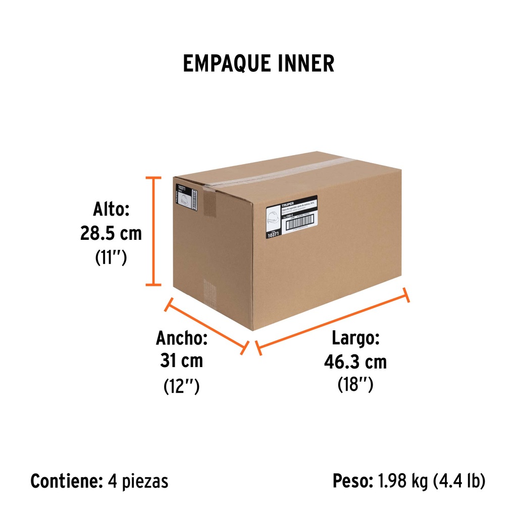 [T10371] Casco de seguridad, ajuste de matraca, azul, Truper