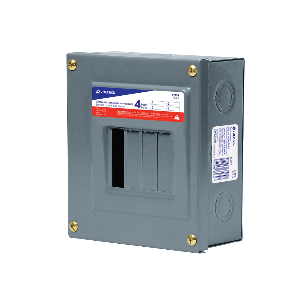 Centro de carga de sobreponer, 4 polos, Volteck - Pag 418