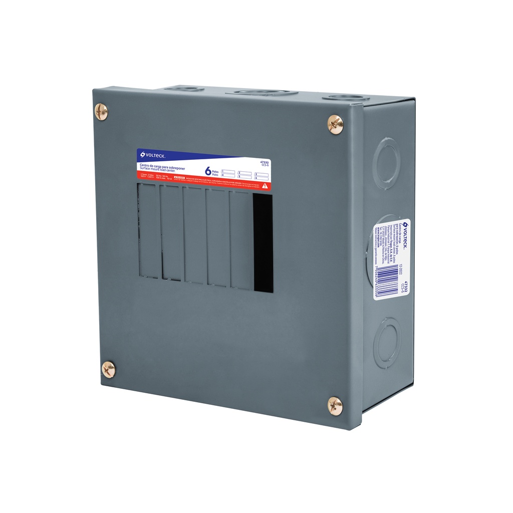 Centro de carga de sobreponer, 6 polos, Volteck - Pag 418