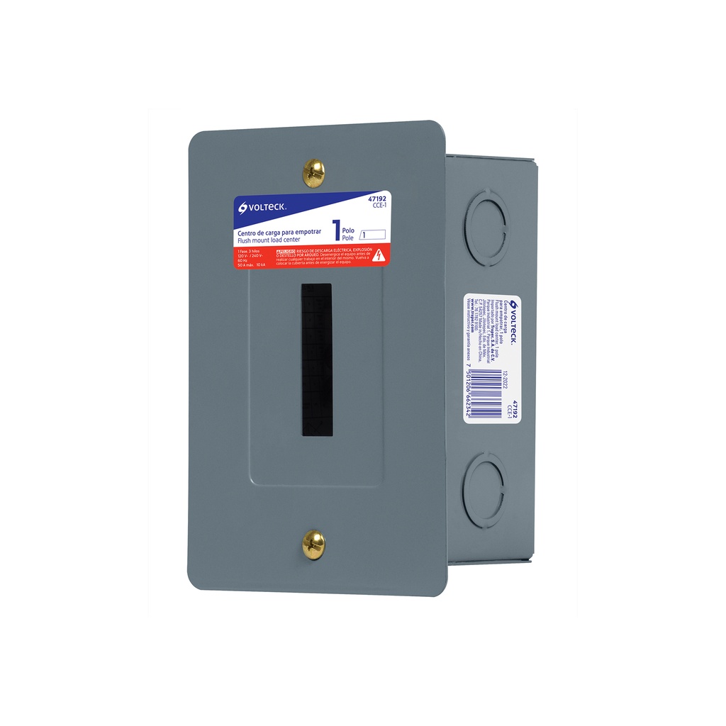 Centro de carga empotrable, 1 polo, Volteck - Pag 418
