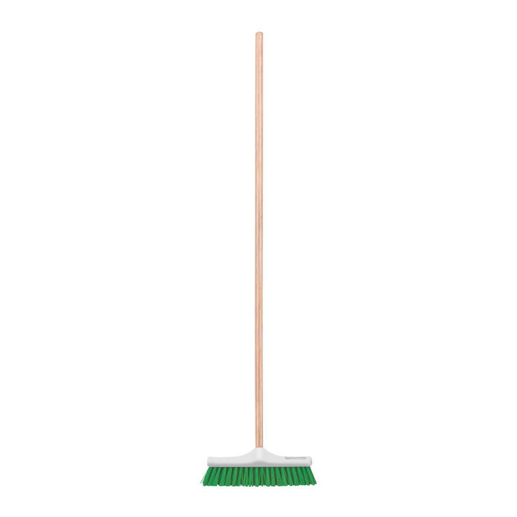 Cepillo industrial cerda rígida de 30 cm, bastón de madera