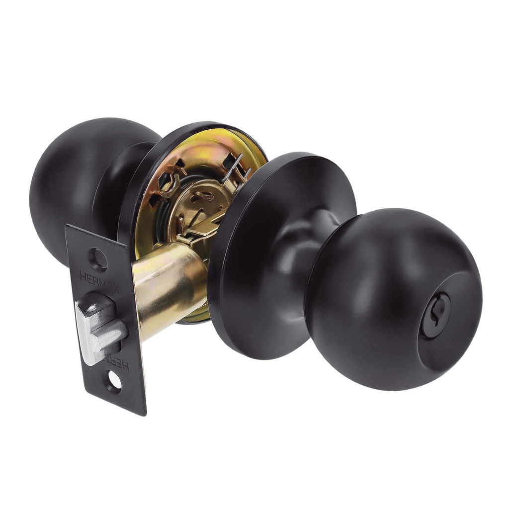 Cerradura esfera tubular, entrada, negro, Hermex Basic - Pag 589