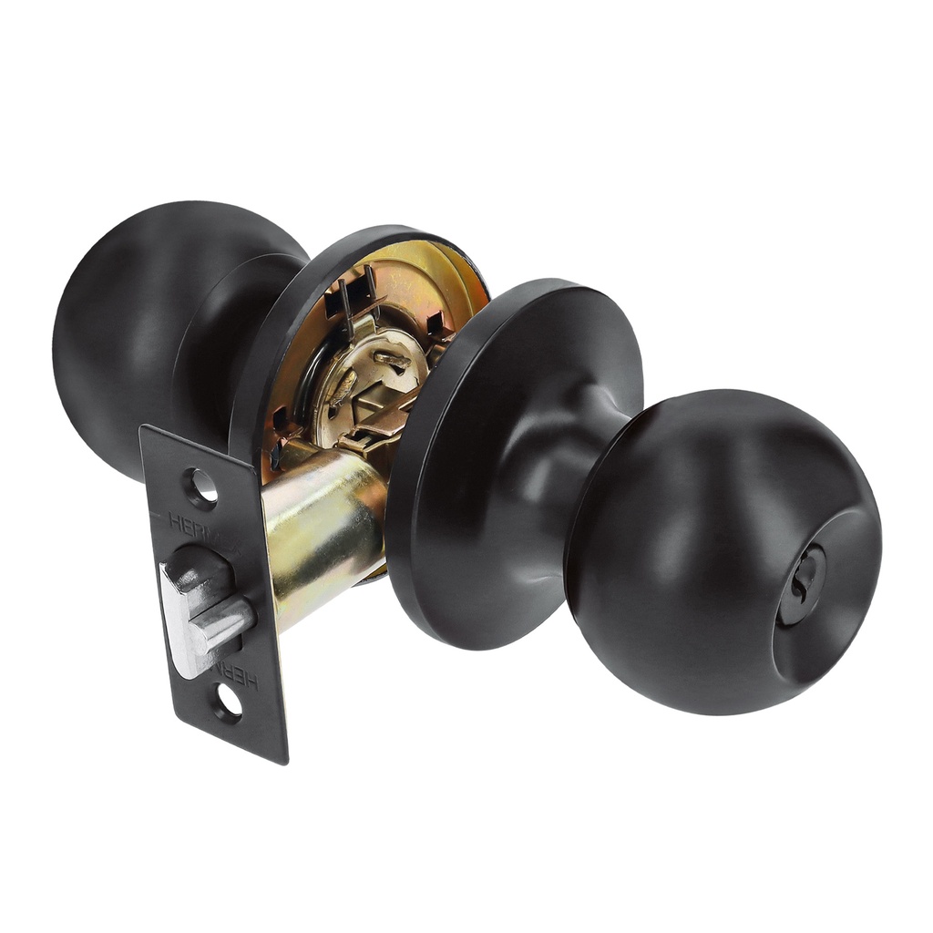 Cerradura esfera tubular, entrada, negro, blíster, Basic - Pag 589