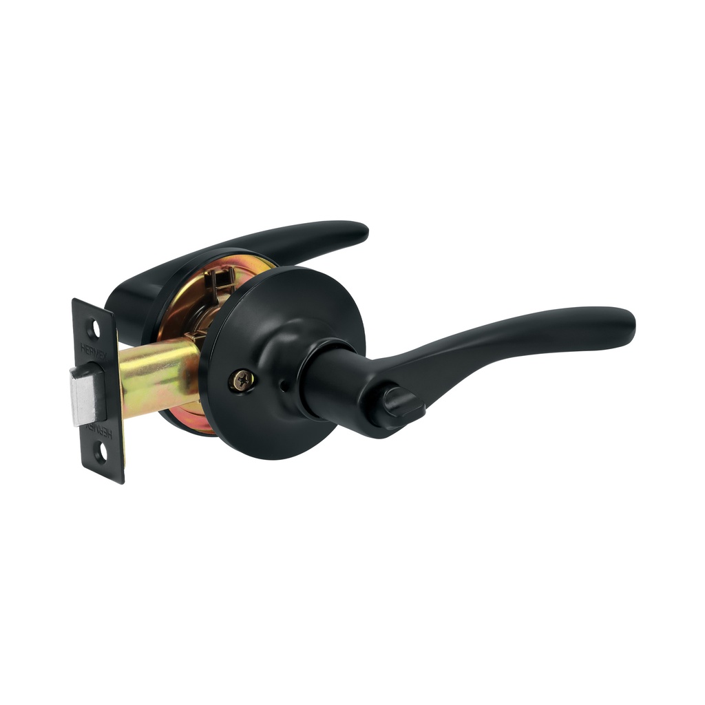 Cerradura manija 'Milán' p/baño, negro, cil latón, Basic - Pag 587