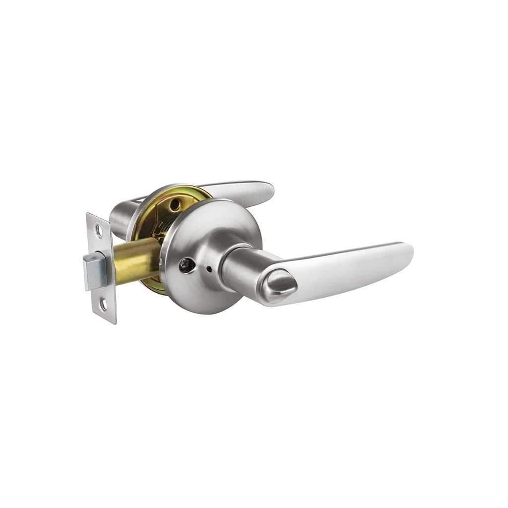 [T43653] Cerradura manija p/baño cromo mate, cilindro de latón