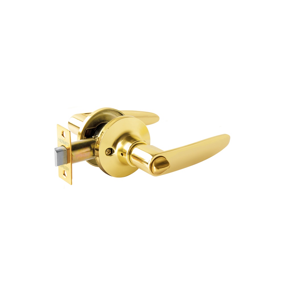 [T43658] Cerradura manija p/baño latón brillante, cilindro de latón