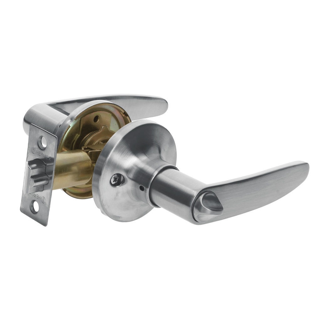 [T43654] Cerradura manija p/recámara cromo mate, cilindro de latón