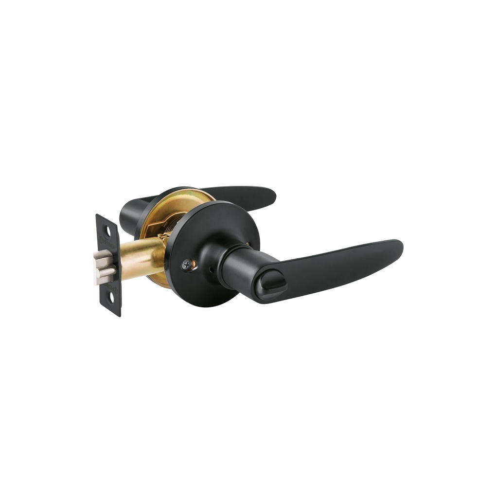[T49852] Cerradura manija, cilindro latón, negro, recámara, Hermex