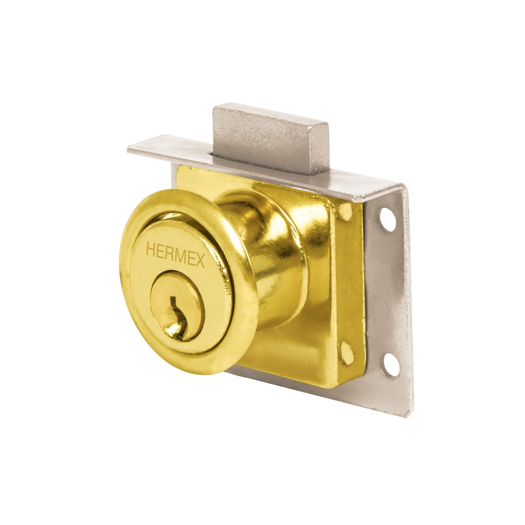 [T43565] Cerradura para mueble, modelo 24, latón, Hermex