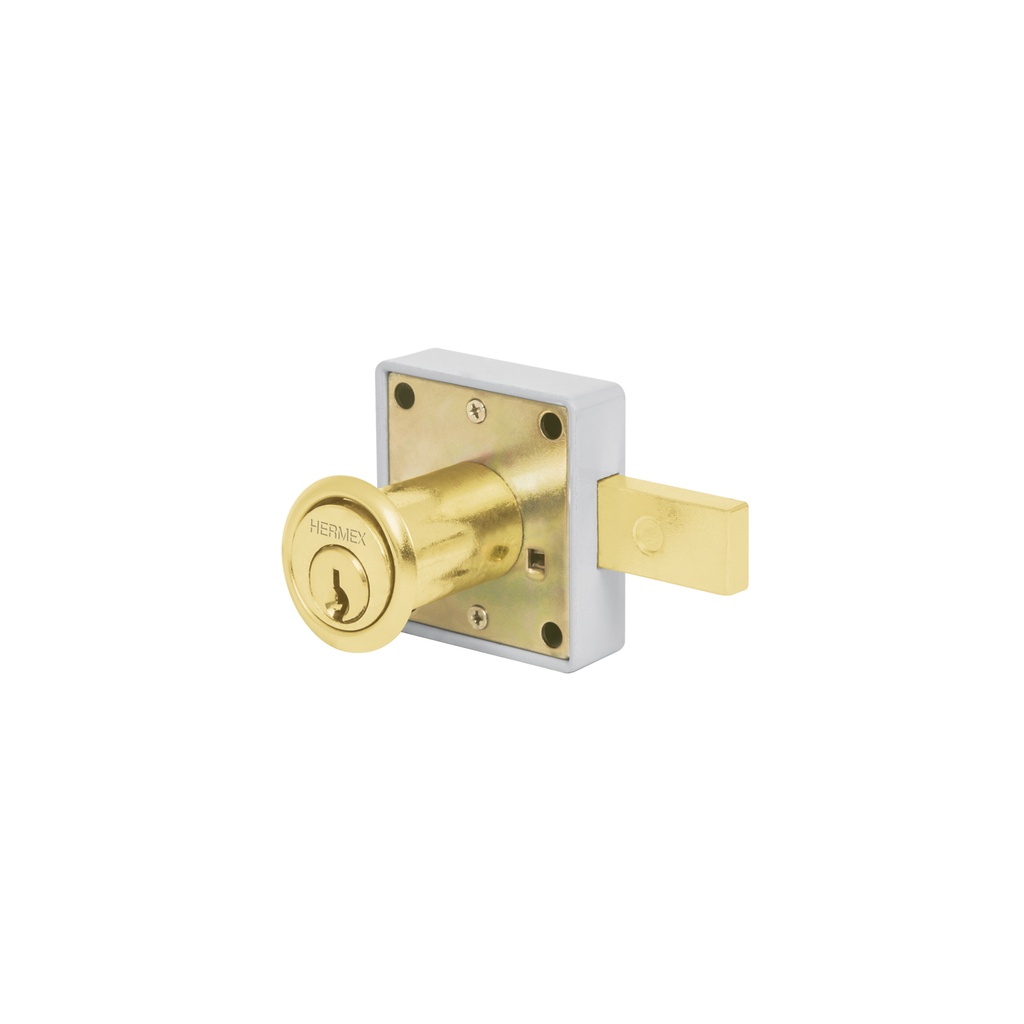 [T43567] Cerradura para mueble, modelo 25, latón, Hermex