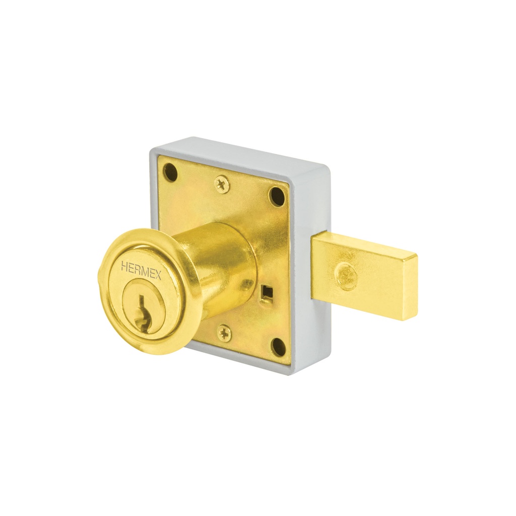 [T43568] Cerradura para mueble, modelo 26, latón, Hermex