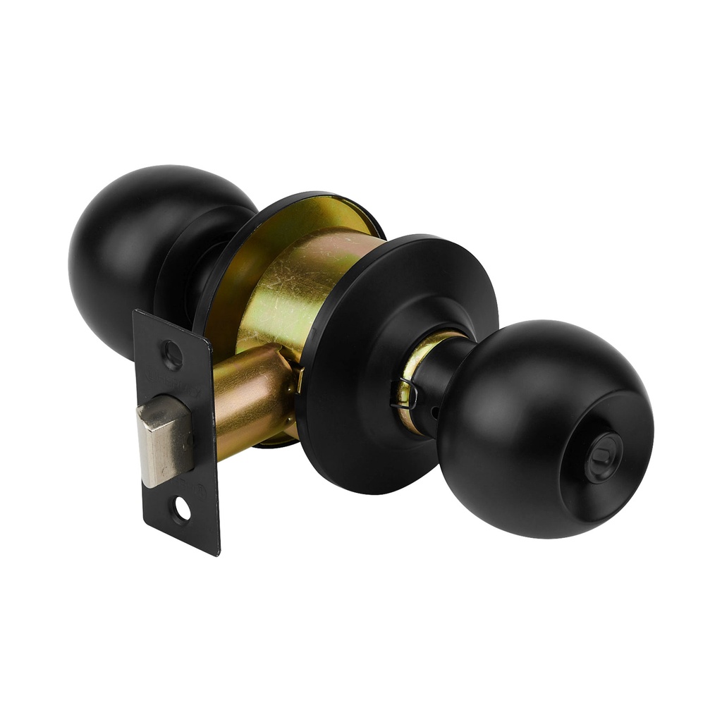 [T47911] Cerradura pomo, negro, esfera, baño, Hermex