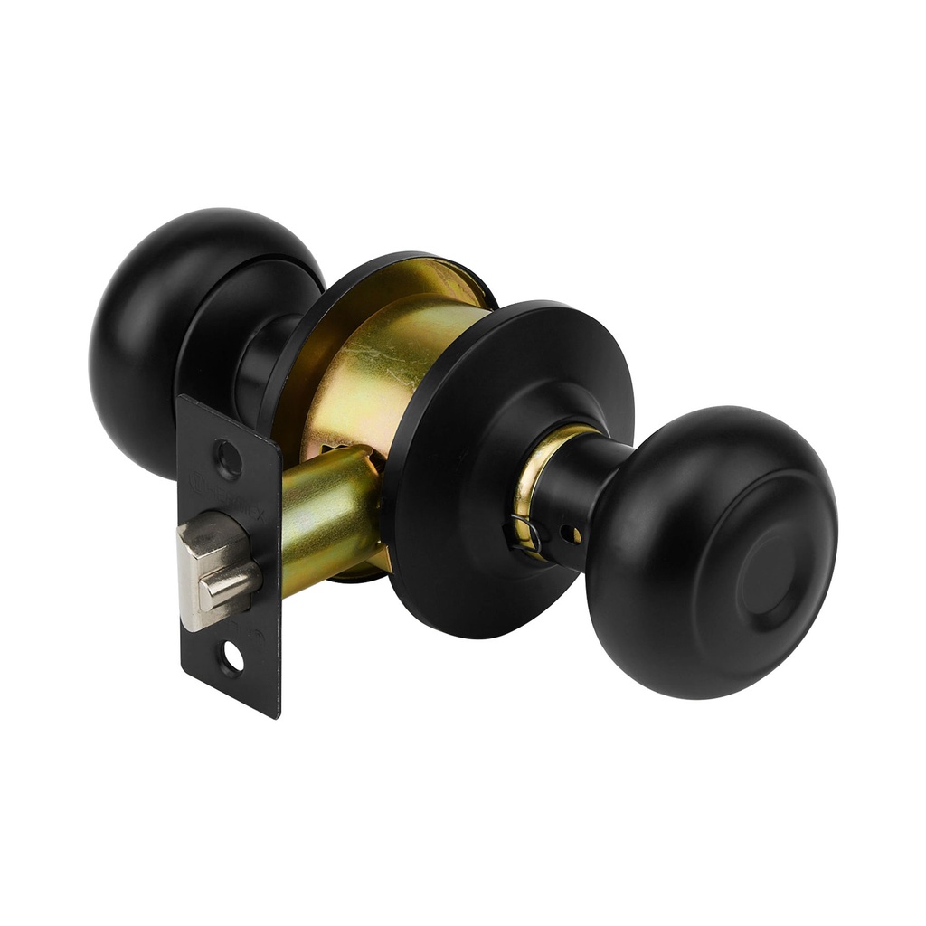 [T47912] Cerradura pomo, negro, oval, entrada, Hermex