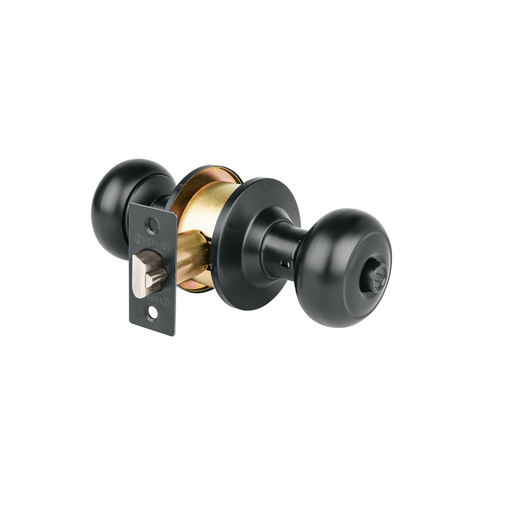 [T47913] Cerradura pomo, negro, oval, recámara, Hermex