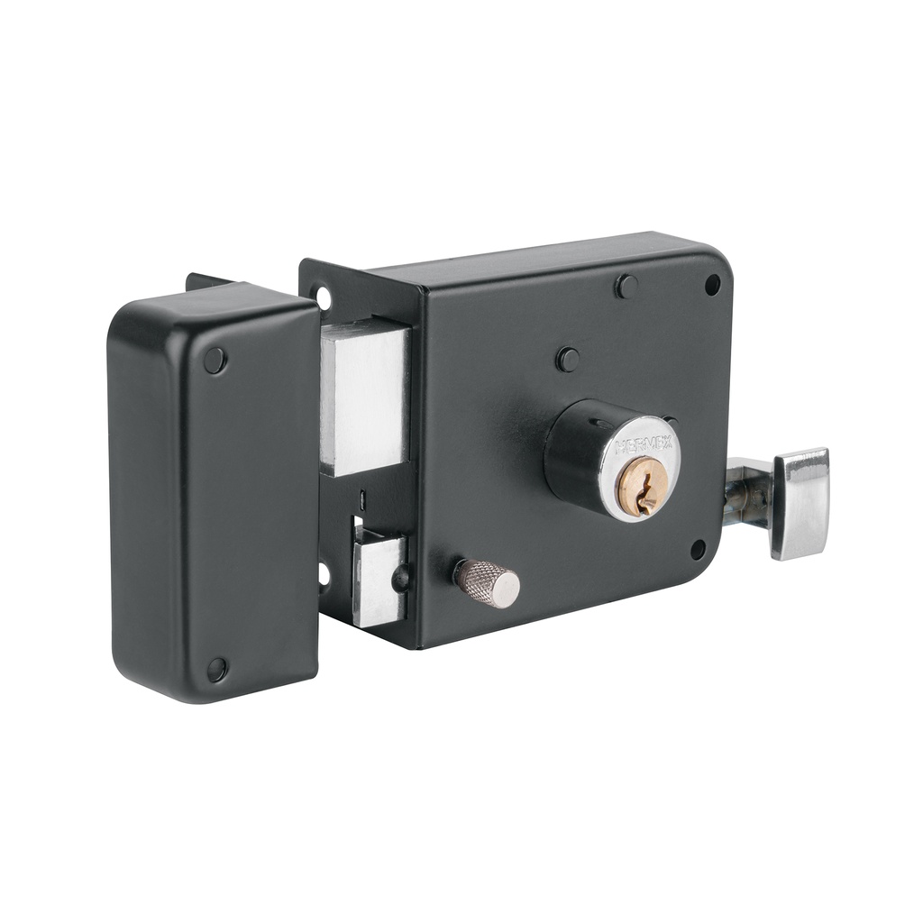 Cerradura sobreponer izq instala-fácil, tradicional, negro