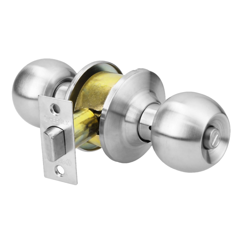 Cerradura tipo esfera para baño, cromo mate, Hermex - Pag 589